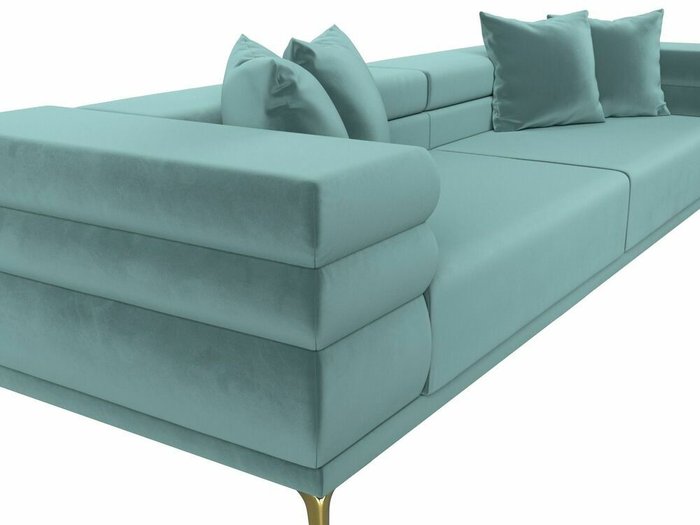 Прямой диван-кровать Лига 021 бирюзового цвета - лучшие Прямые диваны в INMYROOM