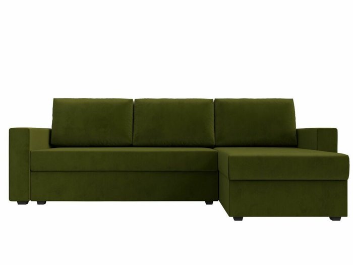 Угловой диван-кровать Траумберг Лайт зеленого цвета правый угол  - купить Угловые диваны по цене 25999.0
