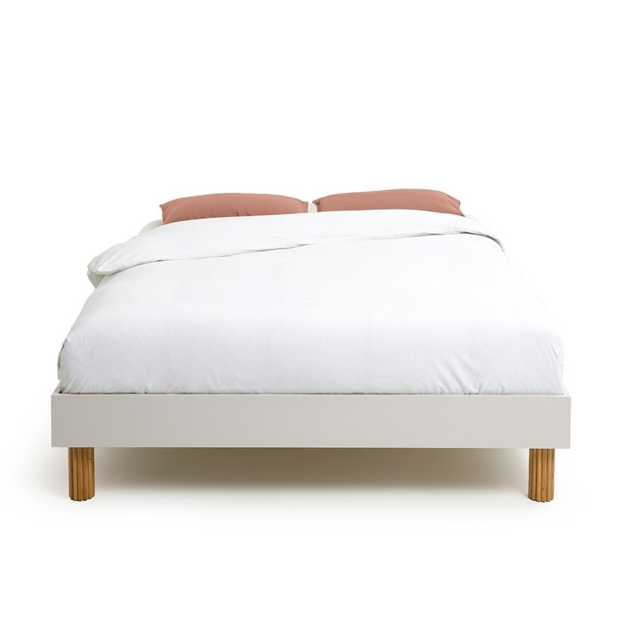 Кровать с основанием Desna 160x200 бежевого цвета - купить Кровати для спальни по цене 31880.0