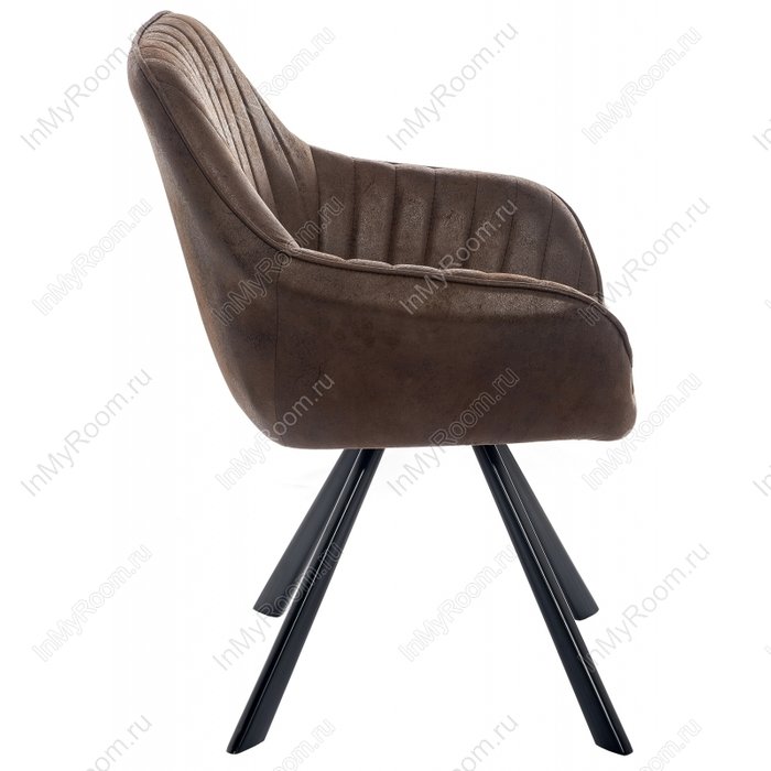 Стул Marlboro с кожаной обивкой коричневого цвета - лучшие Обеденные стулья в INMYROOM