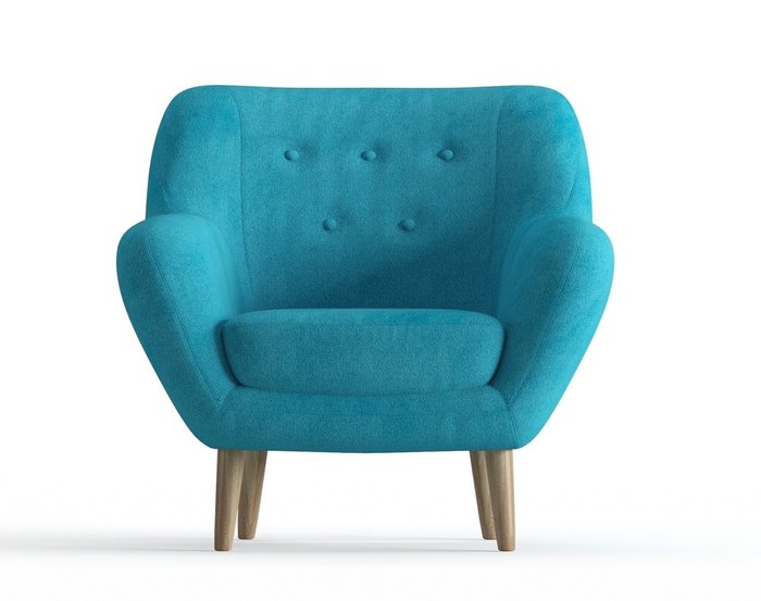Кресло Cloudy в обивке из велюра голубого цвета - купить Интерьерные кресла по цене 15250.0