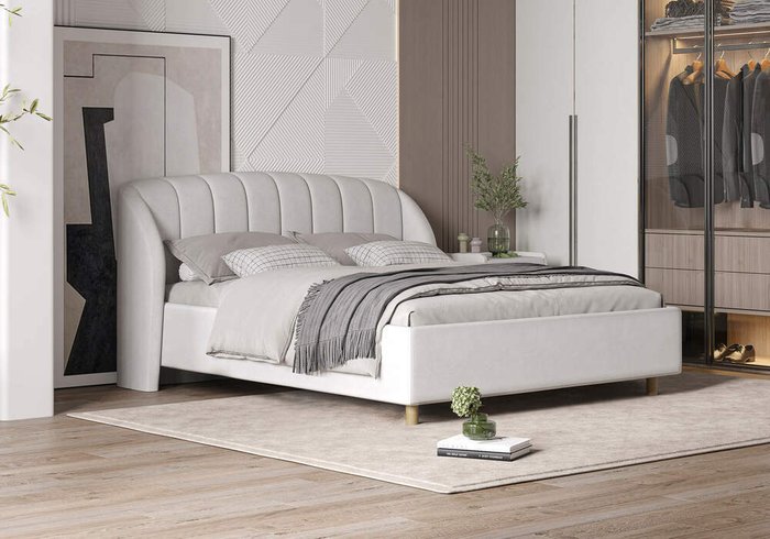 Кровать Valencia 180х200 бежево-коричневого цвета без основания и подъемного механизма - лучшие Кровати для спальни в INMYROOM