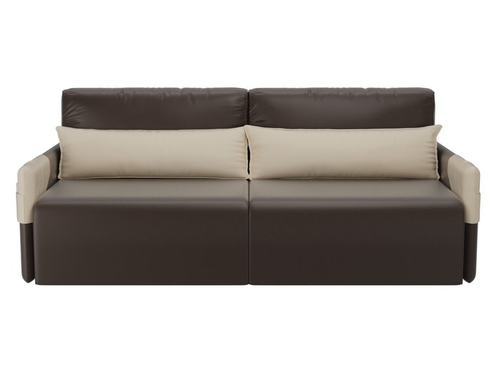 Прямой диван-кровать Армада коричневого цвета (экокожа) - купить Прямые диваны по цене 31990.0