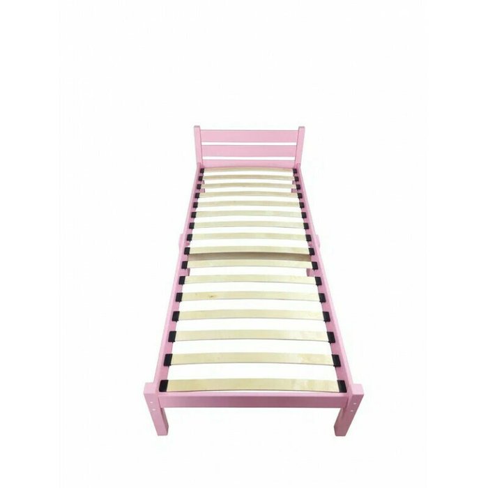 Кровать Компакт сосновая с ортопедическим основанием 80х190 розового цвета - лучшие Кровати для спальни в INMYROOM