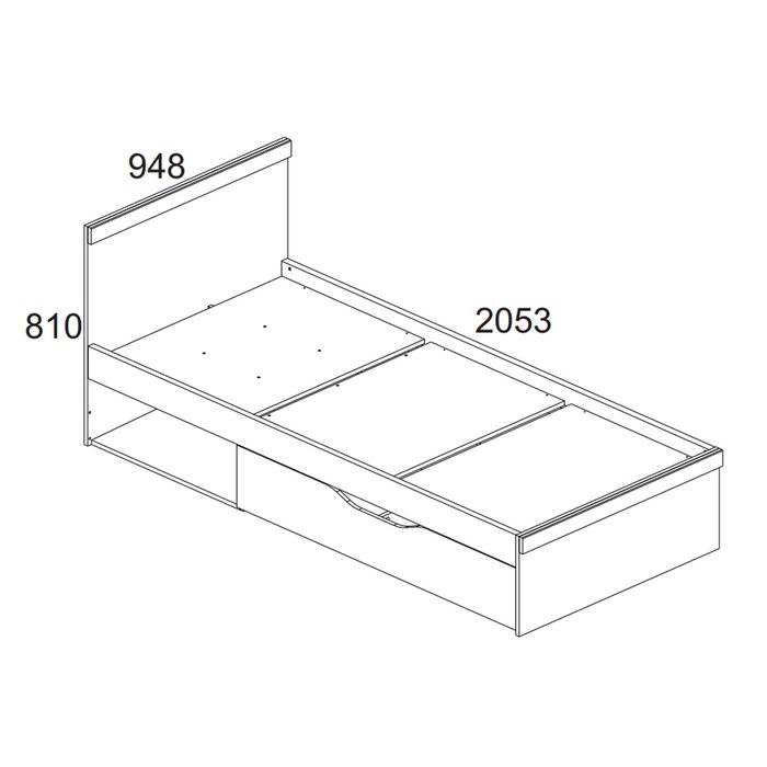 Кровать Oskar без подъемного механизма 90х200 цвета дуб Санремо - купить Кровати для спальни по цене 16799.0