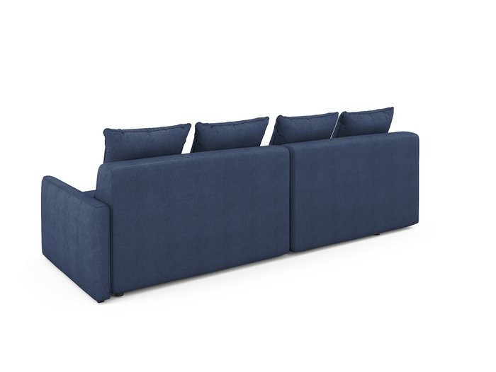 Угловой раскладной диван Bronks левый синего цвета - лучшие Угловые диваны в INMYROOM