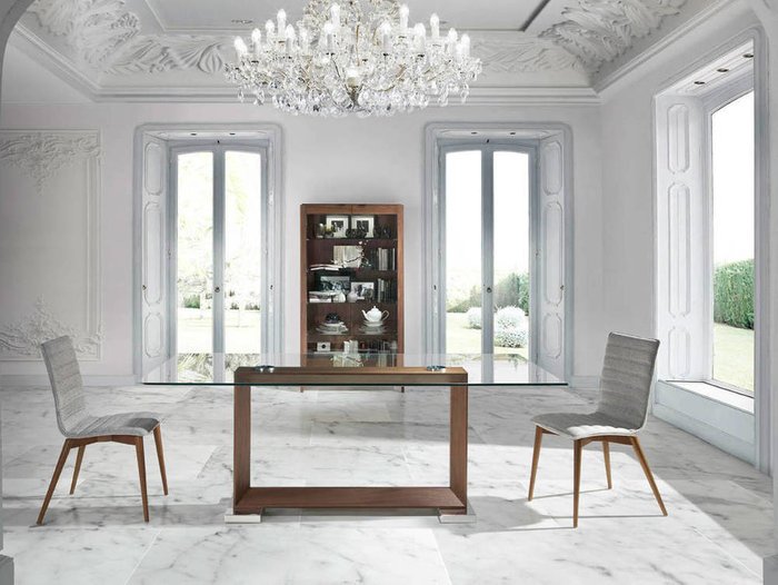 Обеденный стол Natural со стеклянной столешницей  - лучшие Обеденные столы в INMYROOM