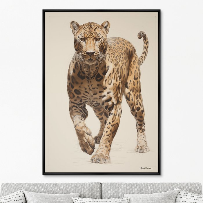 Репродукция картины Leopards hunt, No 2, 2024г. - купить Картины по цене 24999.0