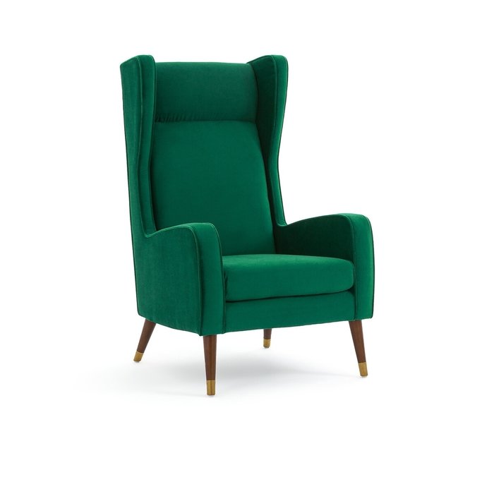Кресло из велюра Y зеленого цвета
