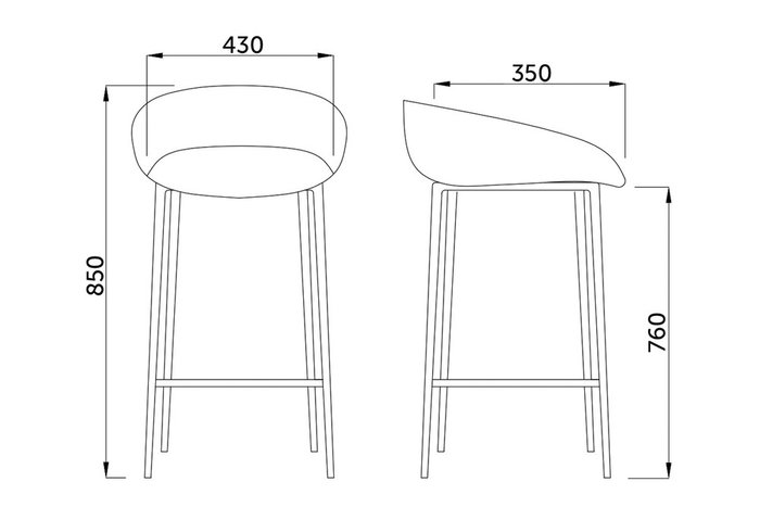 Барный стул Marcel серого цвета - купить Барные стулья по цене 8310.0
