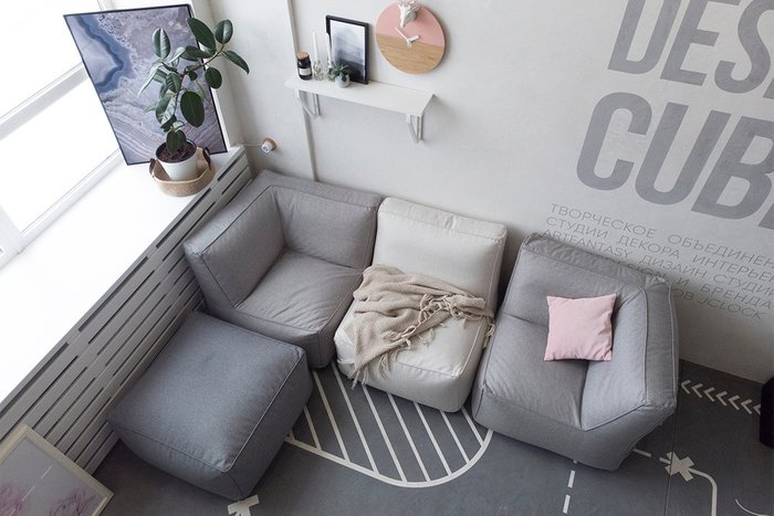 Модульный диван Фиджи в серых тонах - купить Бескаркасная мебель по цене 109560.0