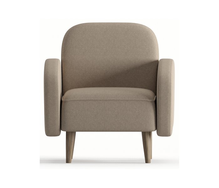 Кресло из рогожки Бризби темно-бежевого цвета - купить Интерьерные кресла по цене 15490.0
