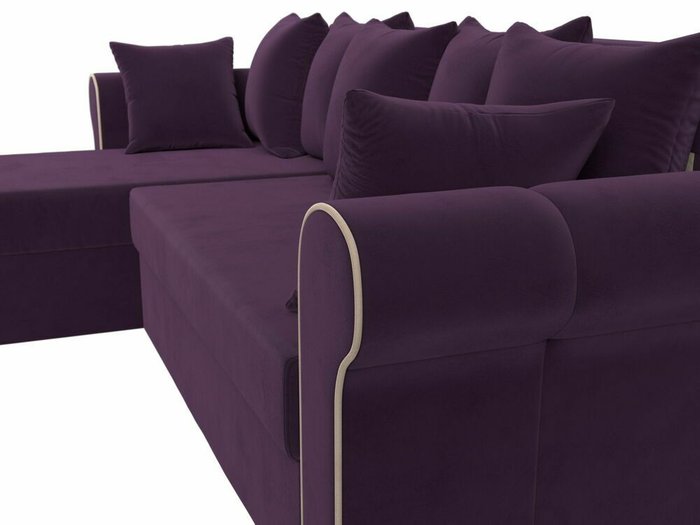 Угловой диван-кровать Рейн фиолетового цвета левый угол - лучшие Угловые диваны в INMYROOM