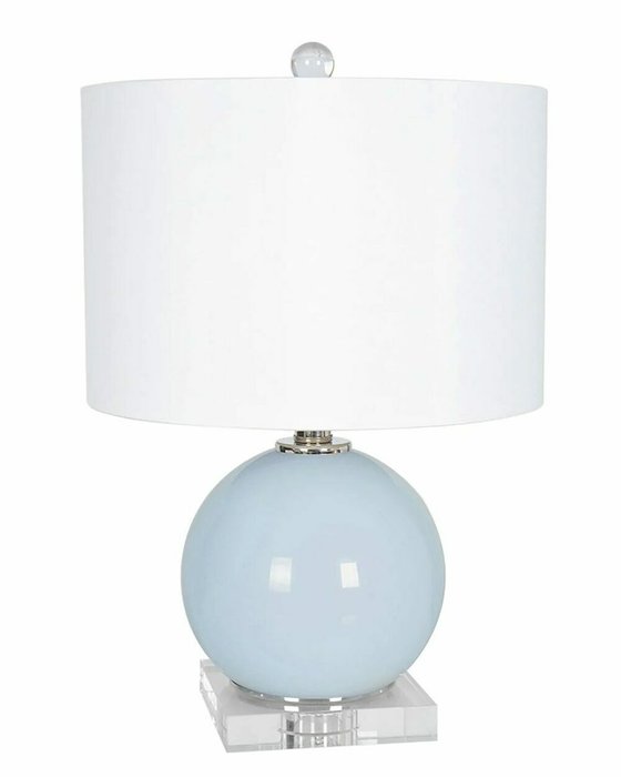 Настольная лампа Вивиан бело-голубого цвета