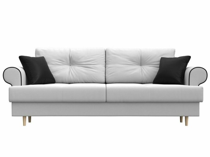 Прямой диван-кровать Сплин белого цвета (экокожа) - купить Прямые диваны по цене 44999.0