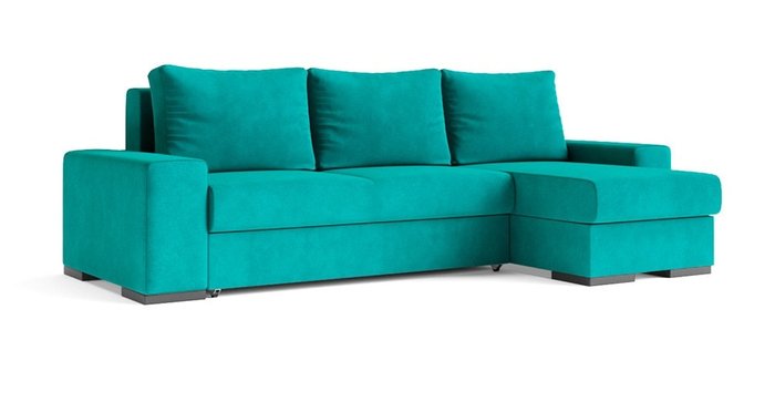 Угловой диван-кровать Матиас бирюзового цвета  - купить Угловые диваны по цене 95929.0