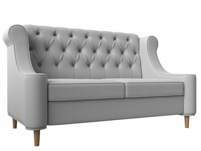 Прямой диван Бронкс белого цвета (экокожа)