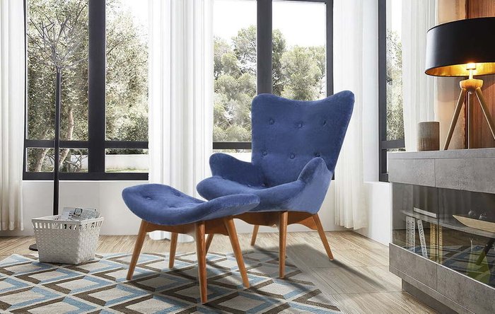 Кресло Contour синего цвета
