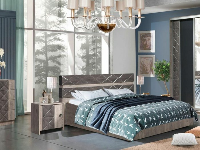 Кровать Монако 160х200 цвета графит - купить Кровати для спальни по цене 31745.0