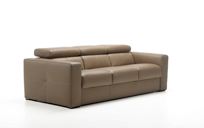 Прямой кожаный диван Themis коричневого цвета - купить Прямые диваны по цене 298571.0