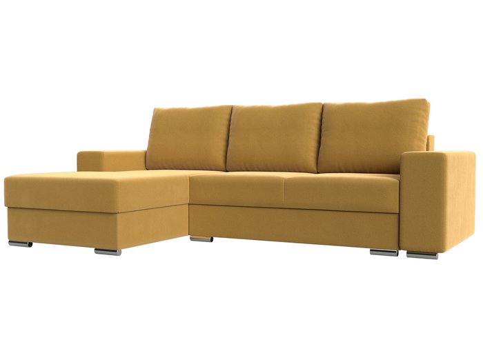 Угловой диван-кровать Дрезден желтого цвета левый угол