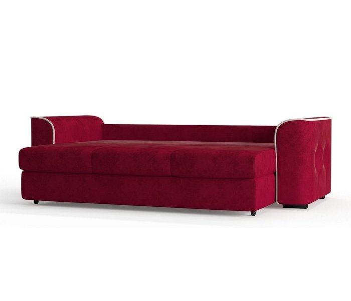 Диван-кровать Нордленд в обивке из велюра бордового цвета - лучшие Прямые диваны в INMYROOM