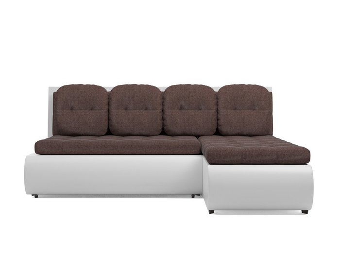 Угловой диван-кровать Кормак бело-коричневого - купить Угловые диваны по цене 33590.0