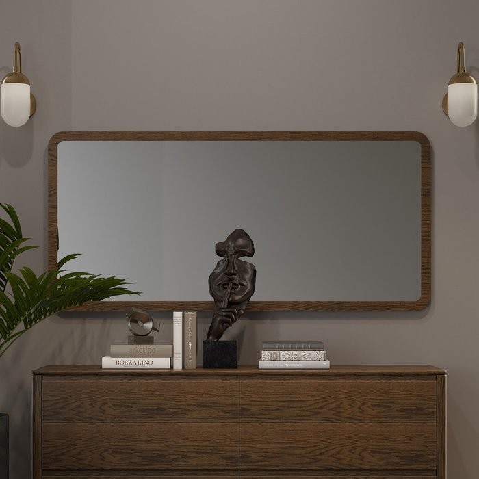 Настенное Paterna 75х160 в раме коричневого цвета - лучшие Настенные зеркала в INMYROOM