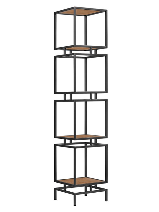 Стеллаж Cubic-4 черно-коричневого цвета
