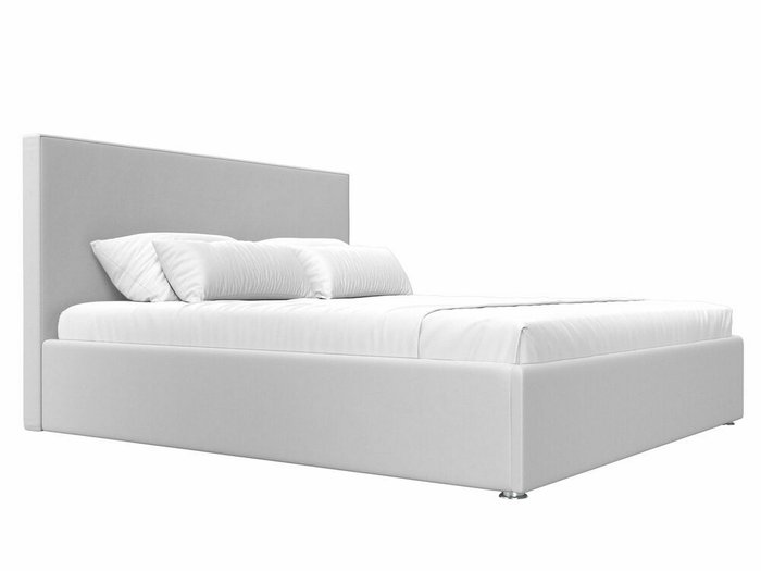 Кровать Кариба 180х200 белого цвета с подъемным механизмом (экокожа) - лучшие Кровати для спальни в INMYROOM