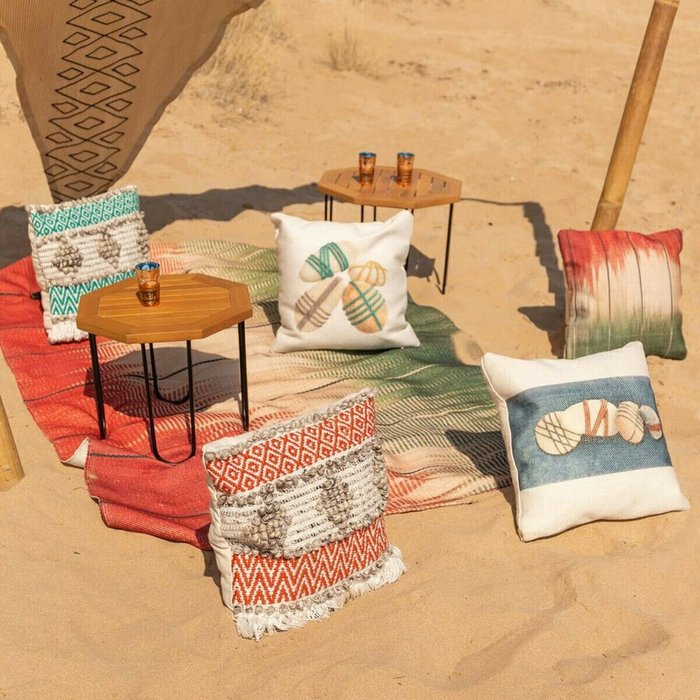 Подушка Boho Циановый PET Камень 45 x 10 x 45 - купить Декоративные подушки по цене 4610.0