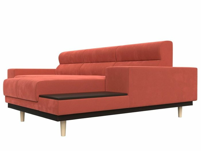 Угловой диван-кровать Леонардо кораллового цвета правый угол - лучшие Угловые диваны в INMYROOM