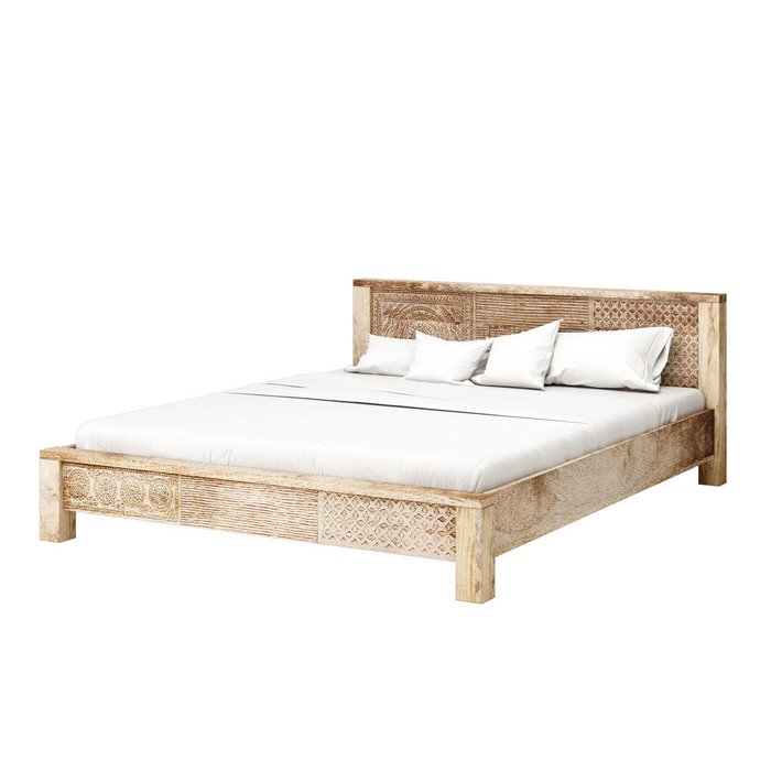 Кровать Puro из светлой древесины манго 180х200 - лучшие Кровати для спальни в INMYROOM