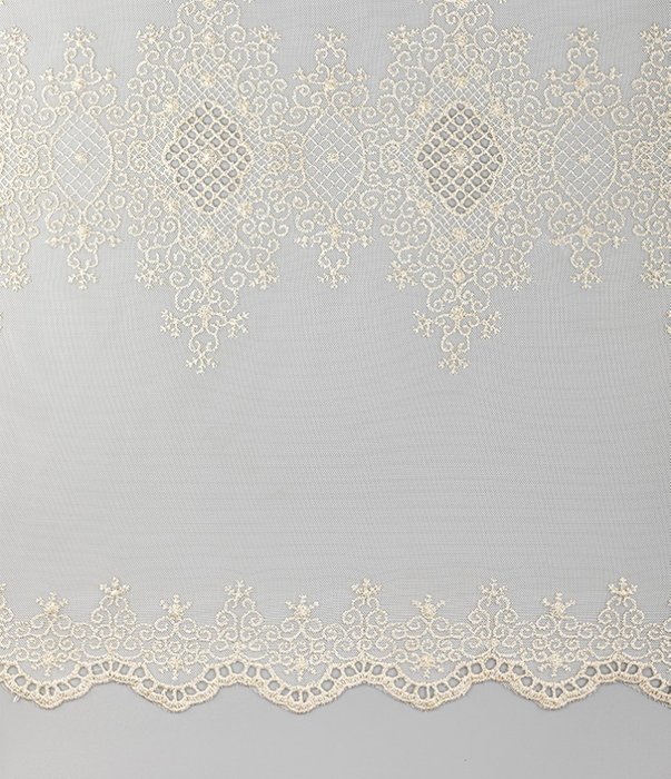 тюль Катрин 300х280 белый с золотом - лучшие Шторы в INMYROOM