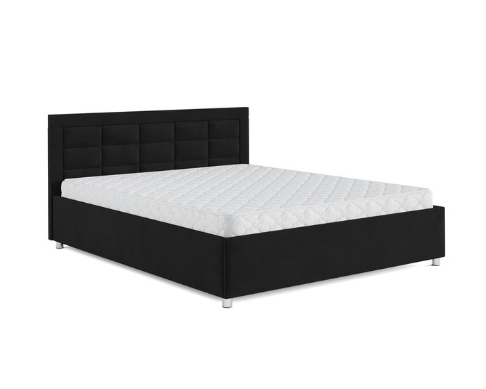 Кровать Версаль 140х190 черного цвета с подъемным механизмом (велюр) - купить Кровати для спальни по цене 25390.0