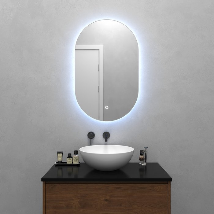 Настенное зеркало Nolvis NF LED S с холодной подсветкой и сенсорным включателем - купить Настенные зеркала по цене 13900.0