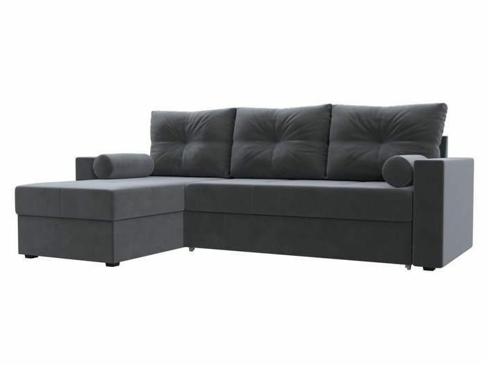 Угловой диван-кровать Верона серого цвета левый угол