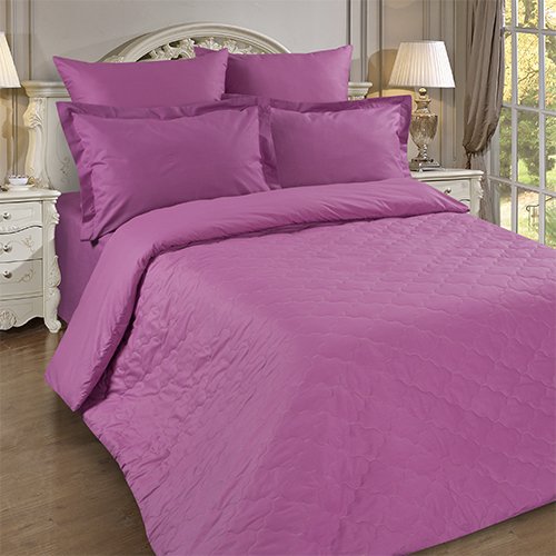 Пододеяльник 'Рейнбоу' стеганый на молнии Зима-лето, 240х217, поплин, 100% хлопок, пл. 118 гр./кв. м. 'Фуксия'