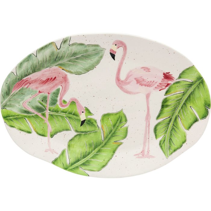 Тарелка Flamingo зелено-розового цвета