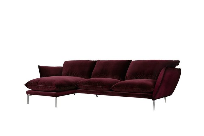 Угловой диван Hugo бордового цвета - лучшие Угловые диваны в INMYROOM