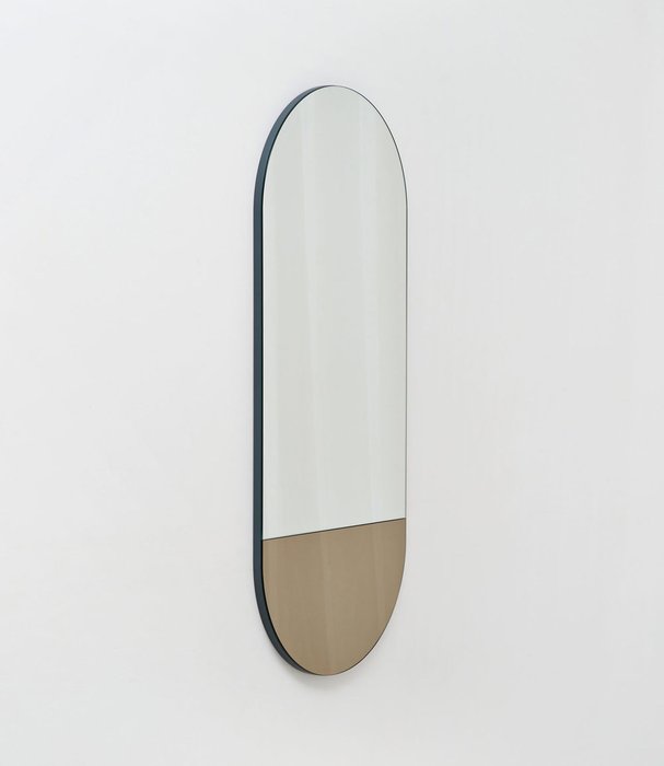 Овальное настенное зеркало Moust с бронзовой вставкой - купить Настенные зеркала по цене 17000.0