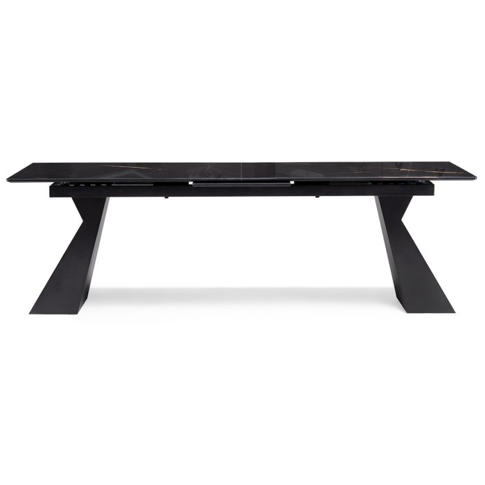 Раскладной обеденный стол Денхольм черного цвета - купить Обеденные столы по цене 61490.0