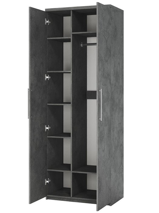 Шкаф комбинированный Мелодия МК-22 110 серого цвета - купить Шкафы распашные по цене 37990 Шкаф комбинированный Мелодия МК-22 110 серого цвета - купить Шкафы распашные по цене 37990