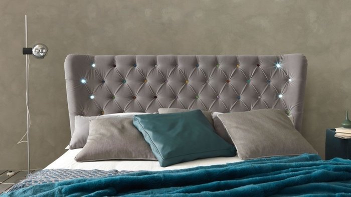 Кровать "Letto GM 21" с обивкой из экокожи или велюра 140х200 см - купить Кровати для спальни по цене 58800.0