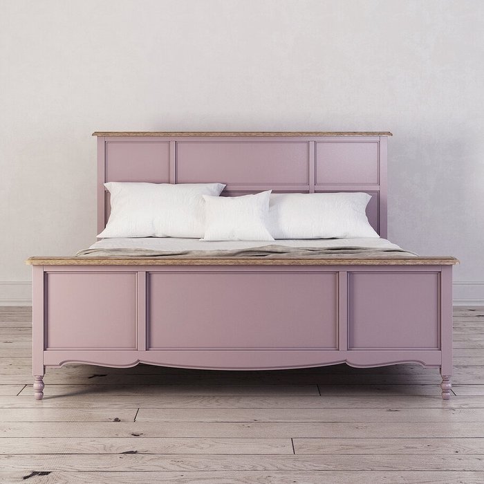 Кровать двуспальная Leblanc c изножьем цвета лаванды 160х200 - купить Кровати для спальни по цене 170500.0