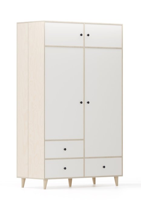 Распашной шкаф Fold белого цвета с нишей слева - купить Шкафы распашные по цене 49990.0