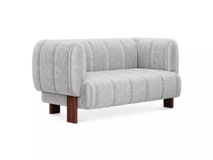 Диван Cassis М светло-серого цвета с коричневыми ножками  