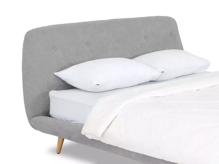 Кровать Loa 160х200 серого цвета без подъемного механизма - лучшие Кровати для спальни в INMYROOM