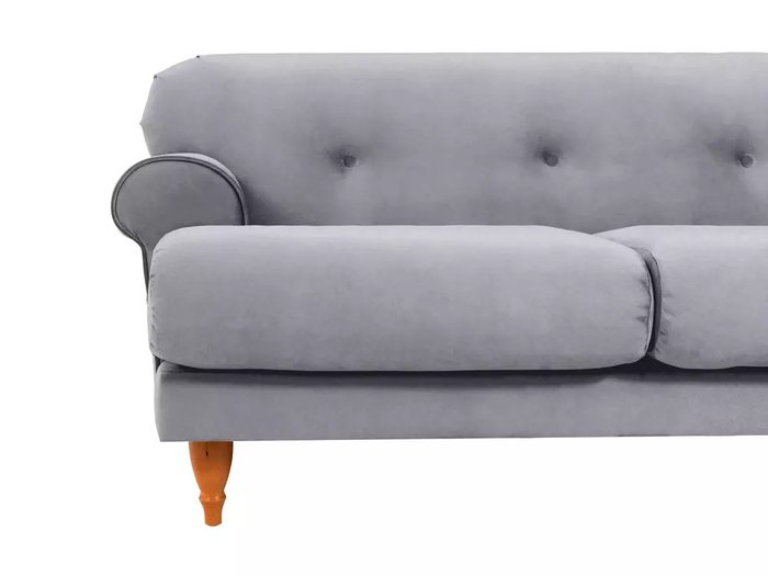 Диван Italia серого цвета с бежевыми ножками - лучшие Прямые диваны в INMYROOM
