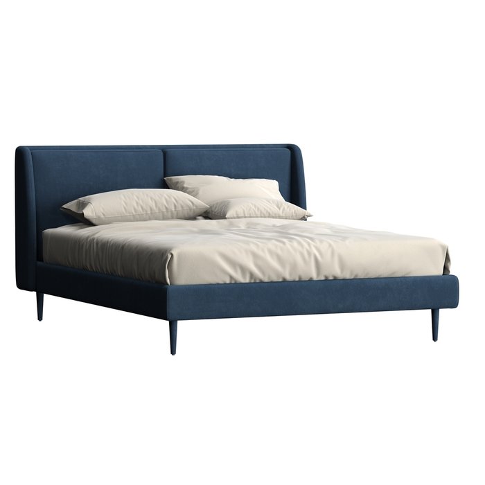 Кровать Loulou 160x200 синего цвета